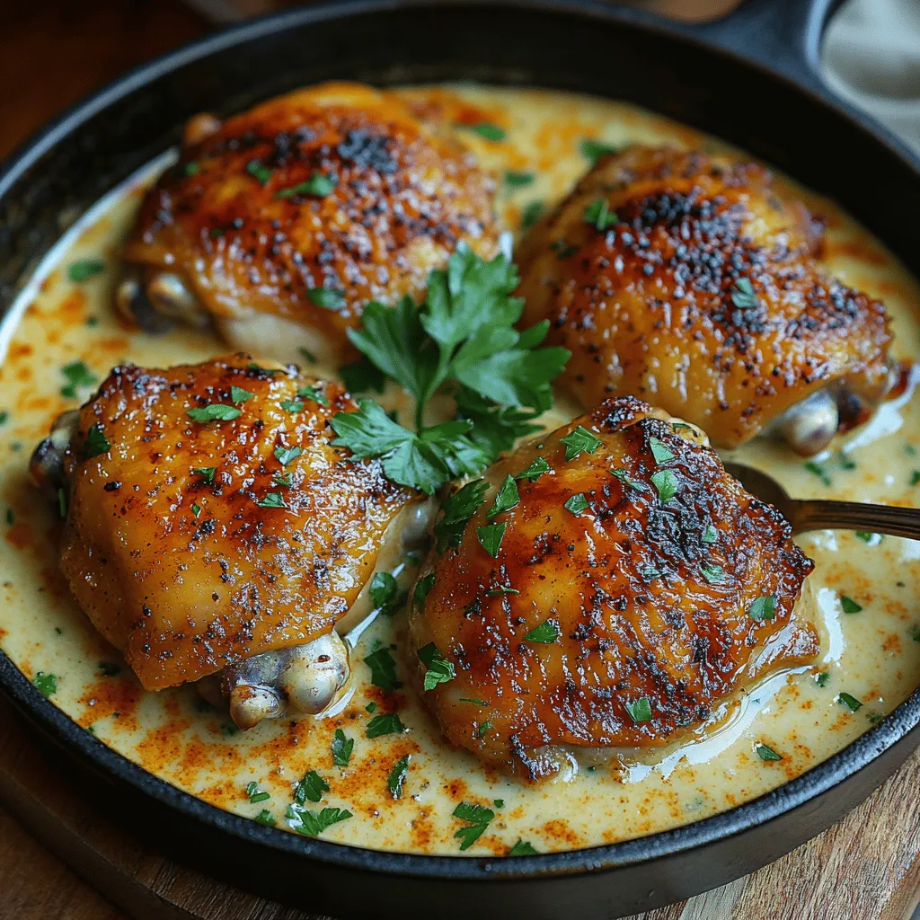 There’s something universally appealing about a perfectly roasted chicken, especially when it’s infused with a medley of fresh herbs and enveloped in a creamy white sauce. Savory Herb Roasted Chicken in Creamy White Sauce is more than just a dish; it’s an experience that encapsulates the warmth and comfort of a home-cooked meal. This recipe is designed to impress both your family and guests, offering a delightful blend of flavors that dance on your palate. The tender, juicy chicken thighs, paired with the rich and creamy sauce, create a symphony of taste that can turn any ordinary dinner into an extraordinary feast.