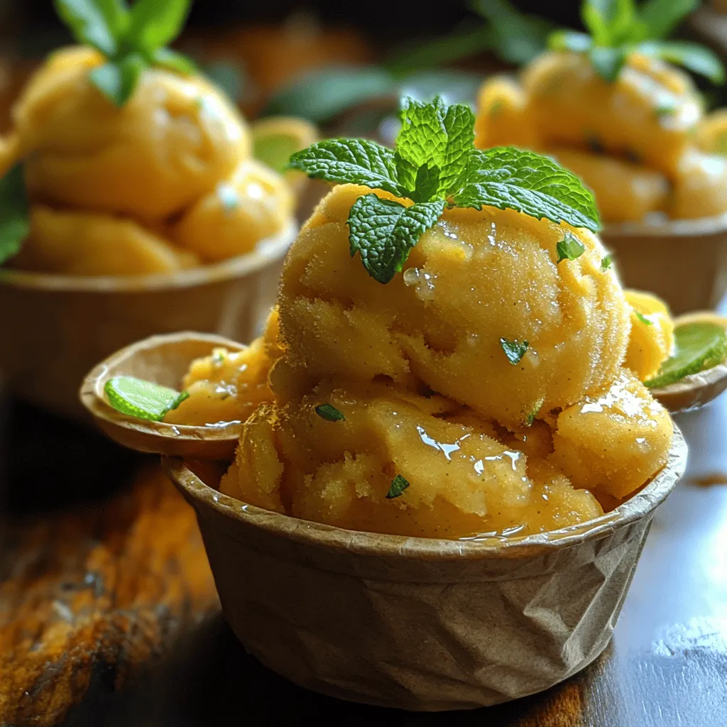When the sun shines bright and the temperatures rise, there's nothing quite like a refreshing dessert to cool you down. Enter the Tropical Bliss Mango Lemonade Sorbet — a vibrant, fruity treat that captures the essence of summer in every spoonful. This delightful sorbet combines the luscious sweetness of ripe mangoes with the zesty brightness of fresh lemons, creating a flavor explosion that dances on your palate. Not only is this sorbet a feast for the senses, but it's also incredibly simple to make, requiring just a handful of fresh ingredients.