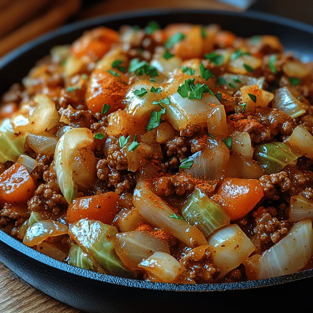Savory Cabbage & Ground Beef Delight is a dish that beautifully marries the robust flavors of seasoned ground beef with the subtle crunch and fresh taste of cabbage. This hearty meal is not only delicious but remarkably versatile, making it perfect for family dinners, meal prep for the week, or even a cozy gathering with friends. The combination of textures and flavors creates a satisfying experience that appeals to both the palate and the appetite.