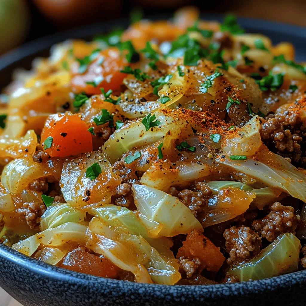 Savory Cabbage & Ground Beef Delight is a dish that beautifully marries the robust flavors of seasoned ground beef with the subtle crunch and fresh taste of cabbage. This hearty meal is not only delicious but remarkably versatile, making it perfect for family dinners, meal prep for the week, or even a cozy gathering with friends. The combination of textures and flavors creates a satisfying experience that appeals to both the palate and the appetite.