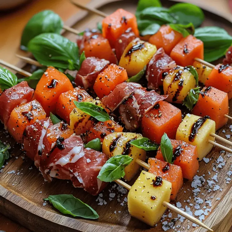 As summer approaches, our cravings shift toward refreshing, light dishes that embody the essence of the season. The delightful combination of sweet and savory flavors has become increasingly popular in summer cuisine, offering a perfect balance that tantalizes the taste buds. One recipe that captures this essence beautifully is the Melon Prosciutto Skewers. This dish is not only visually appealing but also incredibly simple to prepare, making it the ideal appetizer for gatherings, picnics, or light lunches.