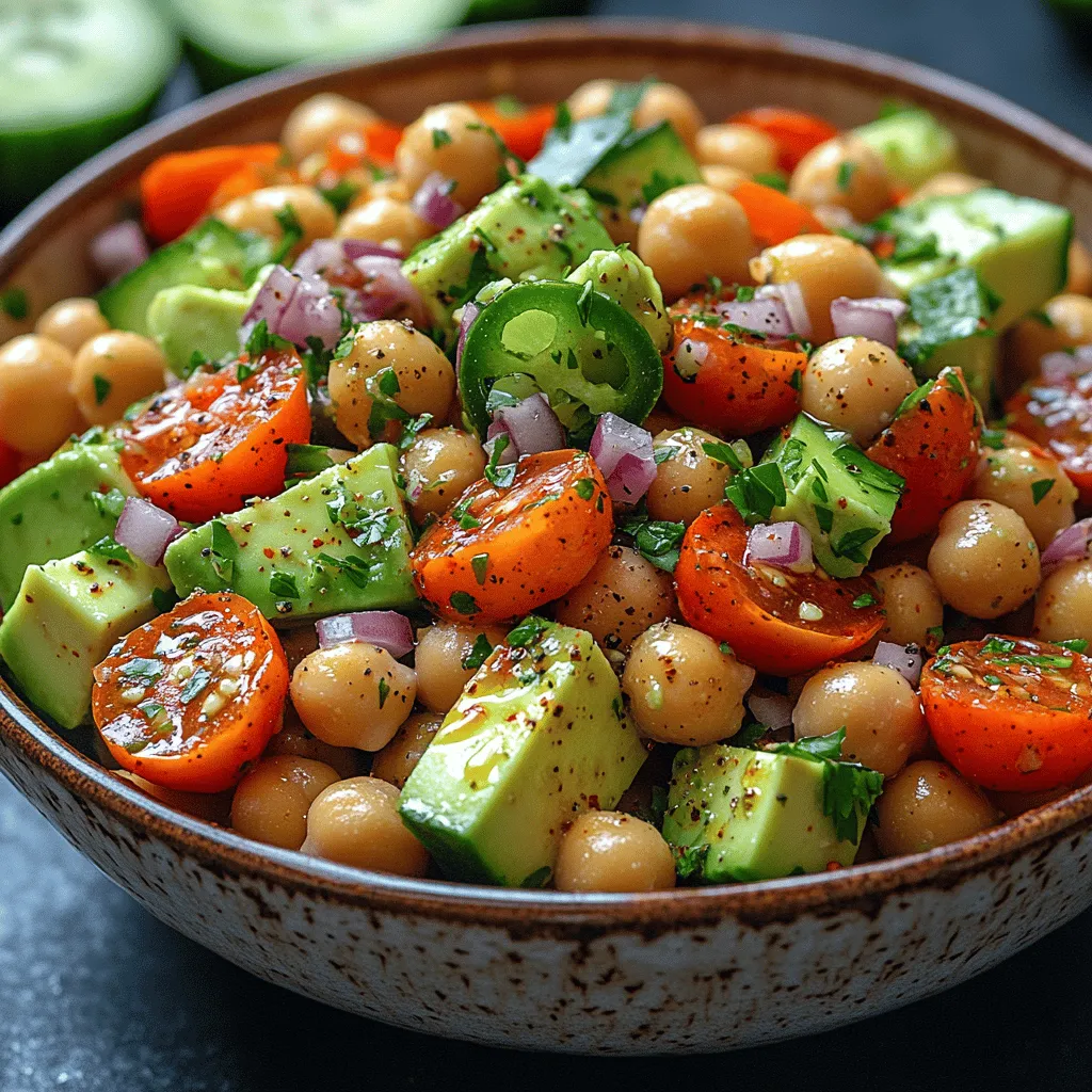 In the realm of healthy eating, few dishes can rival the vibrant allure and nutritional benefits of the Zesty Spicy Avocado Chickpea Salad. This delightful salad is not merely a blend of ingredients; it is an explosion of flavors and textures that come together to create a dish that's as pleasing to the palate as it is to the eye. With its creamy avocado, hearty chickpeas, and a colorful array of fresh vegetables, this salad offers a perfect balance of taste and nutrition that suits a variety of occasions.
