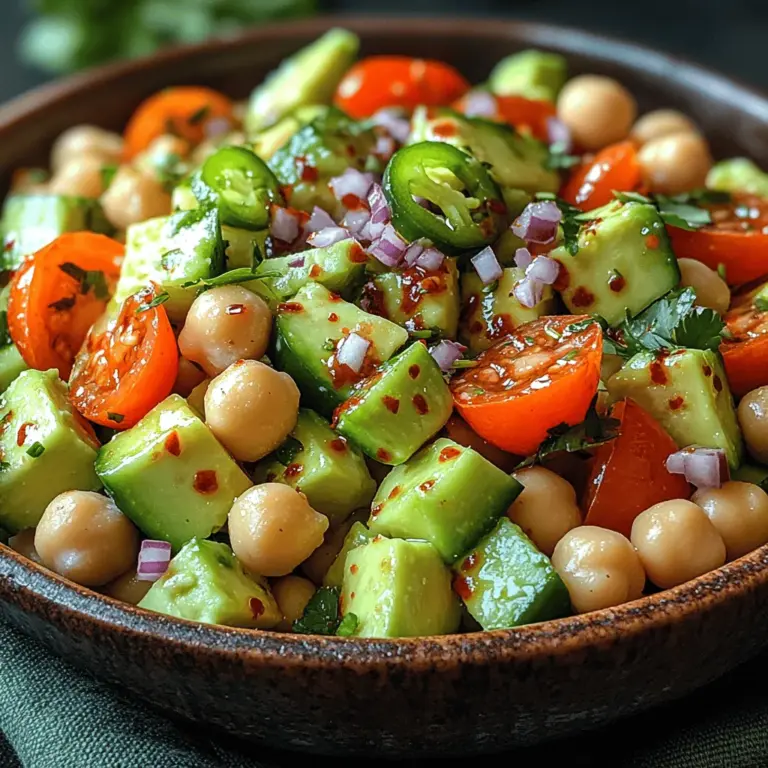 In the realm of healthy eating, few dishes can rival the vibrant allure and nutritional benefits of the Zesty Spicy Avocado Chickpea Salad. This delightful salad is not merely a blend of ingredients; it is an explosion of flavors and textures that come together to create a dish that's as pleasing to the palate as it is to the eye. With its creamy avocado, hearty chickpeas, and a colorful array of fresh vegetables, this salad offers a perfect balance of taste and nutrition that suits a variety of occasions.