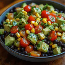 If you're seeking a dish that perfectly balances flavor, nutrition, and visual appeal, look no further than the Fresh Fiesta Avocado Corn Black Bean Salad. This vibrant salad is a celebration of colors and textures, bringing together the creamy richness of avocados, the crunch of fresh vegetables, and the satisfying heartiness of black beans and corn. As the weather warms up, this salad emerges as a refreshing option, ideal for a variety of settings—from lively summer barbecues to wholesome weeknight dinners.