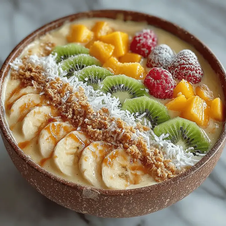 In recent years, smoothie bowls have surged in popularity, captivating health enthusiasts and food lovers alike. These vibrant, nutrient-packed bowls serve as a delicious and visually appealing breakfast or snack option that can easily be tailored to personal tastes. With their thick, creamy bases and a variety of toppings, smoothie bowls invite creativity while offering a wholesome way to fuel your day. Among the many delightful variations, the Tropical Paradise Smoothie Bowl stands out, transporting you to sun-kissed shores with every spoonful.