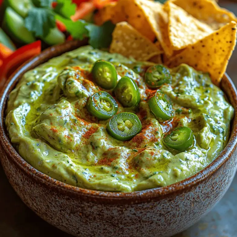 In the realm of culinary delights, creamy dips hold a special place, becoming the life of the party at social gatherings, the perfect companion for casual dinners, and a must-have for game day festivities. Among the myriad of dip options available, Creamy Avocado Jalapeño Dip emerges as a standout choice, marrying the rich, velvety texture of avocados with the zesty kick of jalapeños. This delightful dip not only tantalizes the taste buds but also presents a nutritious alternative, making it suitable for health-conscious individuals without sacrificing flavor.