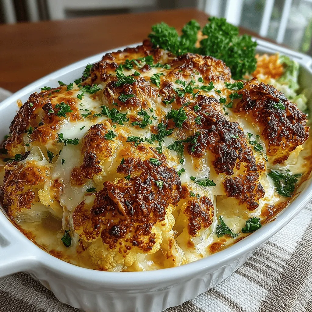 If you're looking to elevate your vegetable dishes, look no further than the Creamy Garlic Roasted Cauliflower Bake. This recipe transforms the often-overlooked cauliflower into a luxurious dish, perfect for impressing guests at gatherings or simply indulging in a comforting meal. With a delightful blend of rich flavors and textures, the dish showcases the versatility of cauliflower, making it a standout option for both casual family dinners and special occasions.