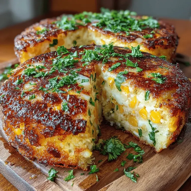 Step into the flavorful realm of Southern cuisine with our Roasted Corn & Cheddar Grits Cakes. This dish is a celebration of rich, comforting flavors, effortlessly merging the sweetness of roasted corn with the sharp, bold taste of cheddar cheese. These grits cakes are not only an embodiment of classic comfort food but also present a contemporary twist that makes them suitable for a variety of occasions. Whether served as an appetizer, a side dish, or even as a main course alongside a fresh salad, Roasted Corn & Cheddar Grits Cakes are sure to leave a lasting impression on your guests.