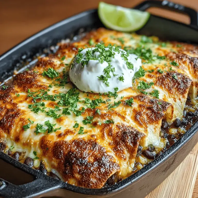 When it comes to comfort food, few dishes can rival the allure of enchiladas, and Zesty Salsa Verde Chicken Enchiladas elevate this classic to new heights. Combining tender, shredded chicken enveloped in soft tortillas with a vibrant salsa verde, this dish is not only a feast for the senses but also a versatile option for any meal, whether it’s a casual family dinner or a festive gathering with friends. The bright, tangy flavors of salsa verde paired with the savory depth of seasoned chicken create an irresistible combination that will leave everyone asking for seconds.