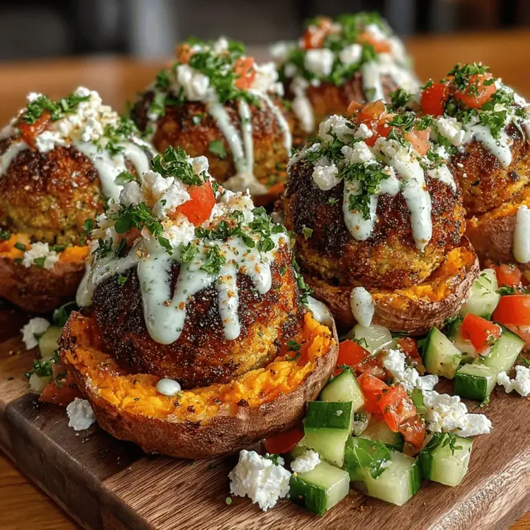 Crispy Falafel Stuffed Sweet Potatoes is a delightful dish that combines the earthy sweetness of roasted sweet potatoes with the rich, herby flavors of traditional falafel. This recipe is a perfect example of how diverse ingredients can come together to create a satisfying meal that appeals to both vegetarians and meat-lovers alike. Imagine sinking your fork into a fluffy sweet potato, only to encounter a crunchy, savory falafel nestled within—this dish not only tantalizes the taste buds but also nourishes the body.