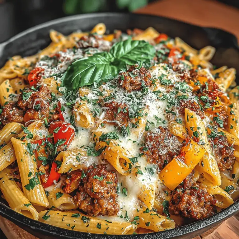 When it comes to weeknight dinners, simplicity and flavor are key. The Creamy Sausage & Pepper Pasta Skillet offers an irresistible blend of savory sausage, vibrant bell peppers, and creamy sauce, all brought together in one convenient dish. This recipe is perfect for busy families or anyone looking to prepare a delicious meal without spending hours in the kitchen. With its straightforward cooking method and minimal cleanup, this skillet meal is destined to become a favorite in your household.