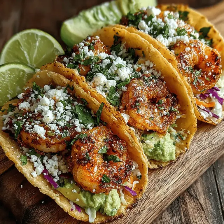 Zesty Lemon Garlic Shrimp Tacos are a culinary delight that brings together fresh ingredients and bold flavors in a simple, quick meal. This dish stands out with its harmonious blend of succulent shrimp, zesty lemon, and aromatic garlic, creating a taco experience that is both satisfying and refreshing. The appeal of shrimp tacos lies in their versatility; they can be enjoyed as a light dinner, a crowd-pleasing appetizer, or even a fun twist at your next gathering.