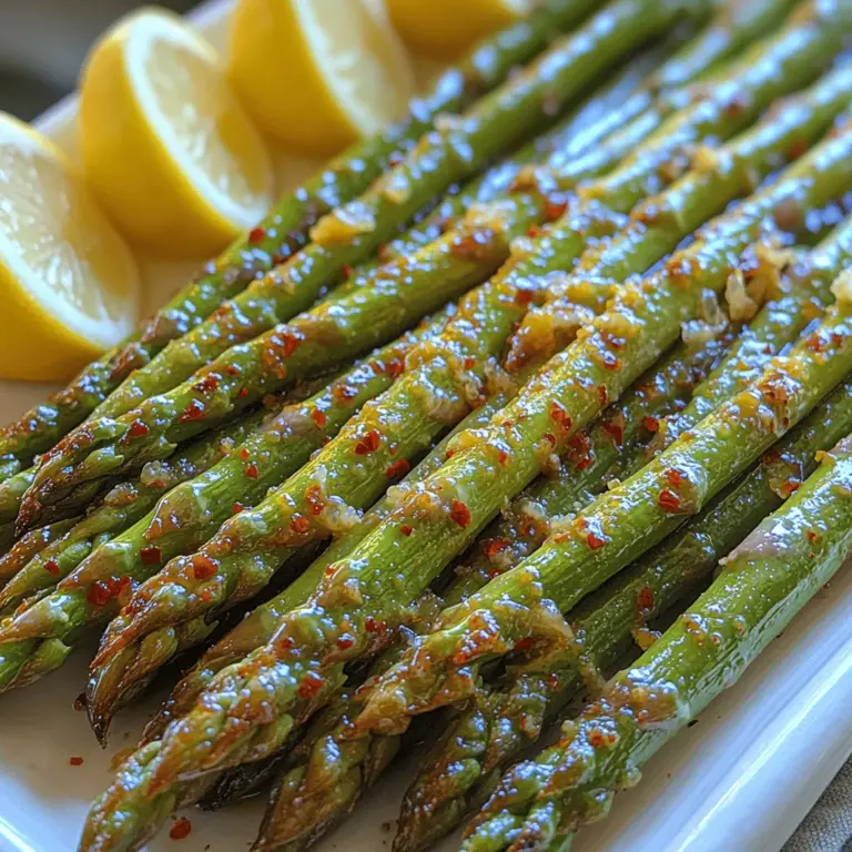 When it comes to preparing a side dish that is both vibrant and packed with flavor, Zesty Garlic Lemon Roasted Asparagus Spears stand out as a delightful choice. This dish not only elevates the aesthetics of your meal but also brings a burst of freshness that complements a variety of main courses. Whether you're serving it alongside grilled chicken, fish, or a hearty vegetarian meal, this roasted asparagus is sure to impress your guests and delight your family.