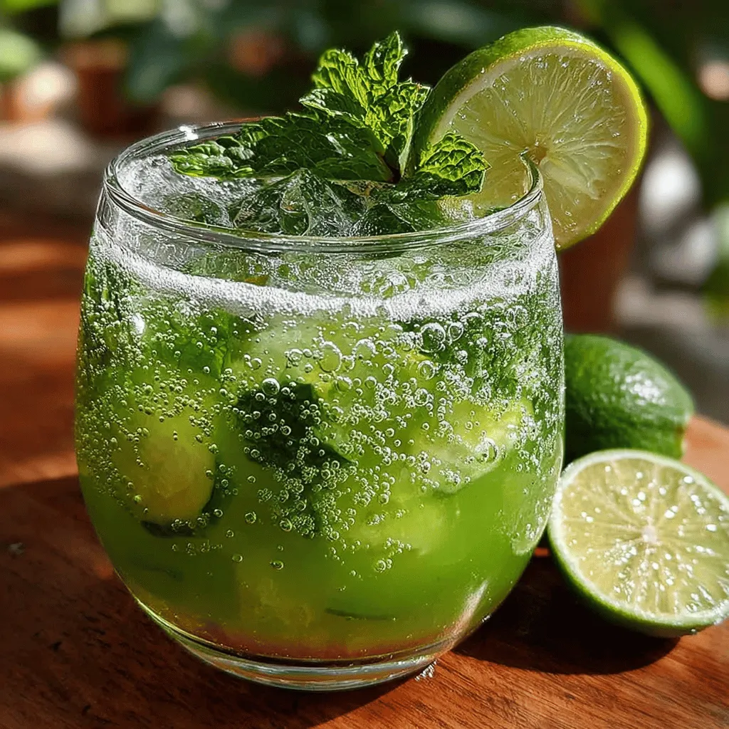 As the temperatures rise and the sun shines bright, there's nothing quite like a refreshing beverage to quench your thirst and invigorate your senses. Enter the Cucumber Lime Sparkling Cooler—a delightful concoction that embodies the essence of summer. This drink artfully marries the crisp, cool flavor of cucumber with the zesty brightness of lime, making it the perfect thirst-quencher for those warm, sun-soaked days. Not only does this drink tantalize the taste buds, but its vibrant colors and enticing presentation also make it a feast for the eyes, ideal for gatherings or a relaxing afternoon at home.