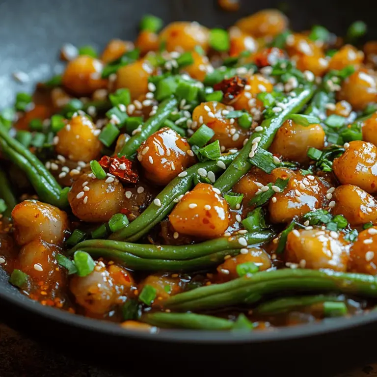 If you're seeking a dish that embodies bold flavors and a fiery kick, look no further than Fiery Szechuan Green Bean Stir-Fry. This vibrant dish captures the essence of Szechuan cuisine, celebrated for its unique and daring use of spices, aromatics, and textures. The combination of fresh green beans with the signature heat of Szechuan peppercorns and dried red chilies creates a meal that tantalizes the taste buds and leaves a lasting impression. Perfect for weeknight dinners or entertaining guests, this stir-fry not only delivers on flavor but also offers a quick and healthy option for those looking to spice up their culinary repertoire.