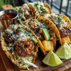 In the realm of culinary delights, few dishes can evoke the vibrant flavors and sun-soaked essence of tropical cuisine quite like Quick Grilled Shrimp & Pineapple Tacos. This recipe is not only a feast for the taste buds but also a celebration of fresh ingredients and simple preparation techniques. Imagine sinking your teeth into a warm tortilla filled with succulent shrimp marinated in zesty spices, complemented by the sweetness of juicy pineapple. The combination creates a delightful balance of sweet and savory flavors that transports you straight to a beachside paradise.