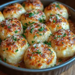 Golden Garlic Parmesan Pull-Apart Bread is a delightful dish that has captured the hearts and taste buds of many food lovers around the world. This scrumptious bread is not only a great accompaniment to meals but also serves as a fantastic appetizer or snack. Its origins can be traced back to the classic Italian bread-making traditions, where the emphasis on using fresh, high-quality ingredients plays a pivotal role in achieving the perfect loaf. The pull-apart style not only makes it visually appealing but also invites a communal dining experience, where friends and family can gather around the table, tearing off pieces of warm, buttery bread together.