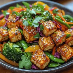In the realm of quick and nutritious meals, the Crunchy Tofu Rainbow Stir-Fry stands out as a vibrant and satisfying option. This dish not only captivates the eye with its colorful array of vegetables but also tantalizes the taste buds with a delightful medley of flavors. The appeal of this stir-fry lies in its ability to combine the wholesome goodness of tofu and a variety of fresh vegetables, making it a perfect choice for anyone looking to enhance their diet.