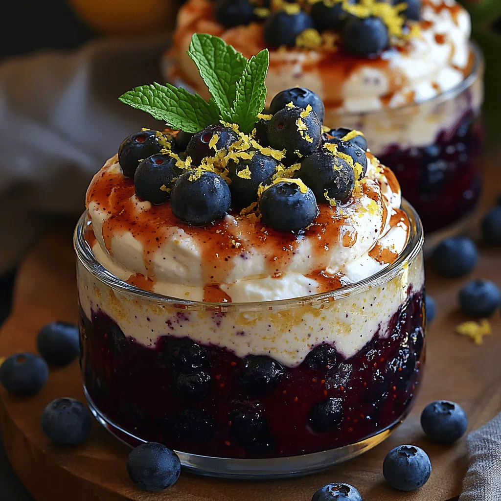 Discover the delightful layers of flavor and texture in this Silky Lemon Blueberry Fool Delight, a sophisticated yet simple dessert that brings together the tartness of fresh blueberries, the creaminess of mascarpone, and the brightness of lemon. This dessert is not only visually stunning but also offers a refreshing option for any occasion, from a summer picnic to an elegant dinner party. With its vibrant colors and harmonious flavors, the Silky Lemon Blueberry Fool Delight is sure to impress your guests and satisfy your sweet tooth.