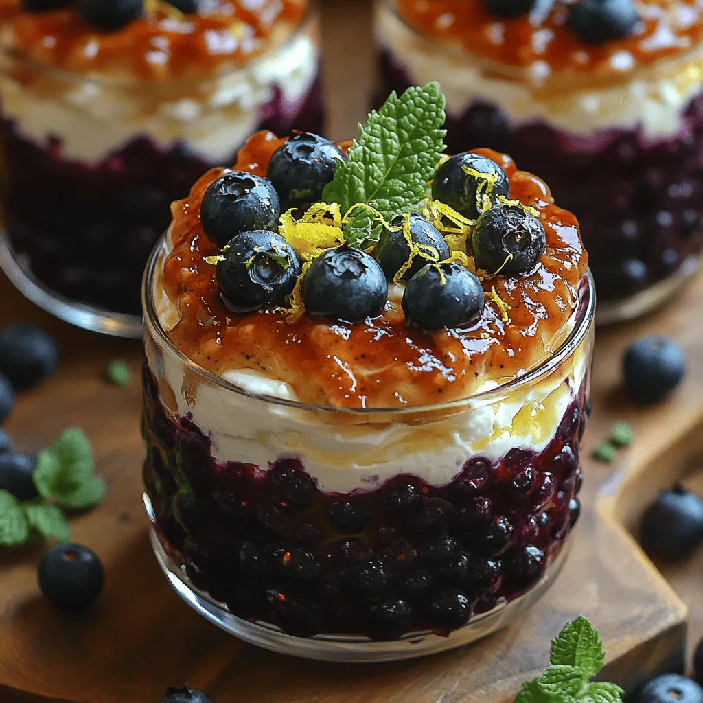 Discover the delightful layers of flavor and texture in this Silky Lemon Blueberry Fool Delight, a sophisticated yet simple dessert that brings together the tartness of fresh blueberries, the creaminess of mascarpone, and the brightness of lemon. This dessert is not only visually stunning but also offers a refreshing option for any occasion, from a summer picnic to an elegant dinner party. With its vibrant colors and harmonious flavors, the Silky Lemon Blueberry Fool Delight is sure to impress your guests and satisfy your sweet tooth.