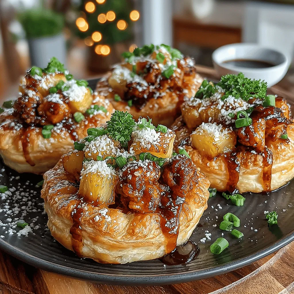 Puff pockets are a delightful culinary creation that brings joy to both the cook and the diner. With their flaky, buttery exterior and a variety of savory or sweet fillings, puff pockets can easily adapt to suit any occasion. Whether you are entertaining guests or preparing a quick weeknight dinner for the family, these pockets are an exciting way to present familiar ingredients in an innovative format. In this recipe, we spotlight the harmonious blend of sweet pineapple and savory chicken, resulting in a dish that is as satisfying to eat as it is fun to prepare.