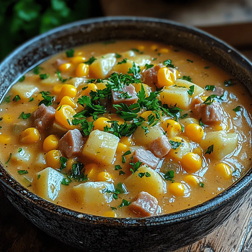 Crockpot Sweet Corn & Ham Chowder is a deliciously comforting dish that brings warmth and satisfaction to the table, making it a perfect choice for family dinners or gatherings. This chowder combines sweet corn, tender ham, and creamy potatoes, creating a hearty meal that everyone will love. Whether you're looking for a quick weeknight dinner or a dish to impress guests at a gathering, this chowder is sure to please.
