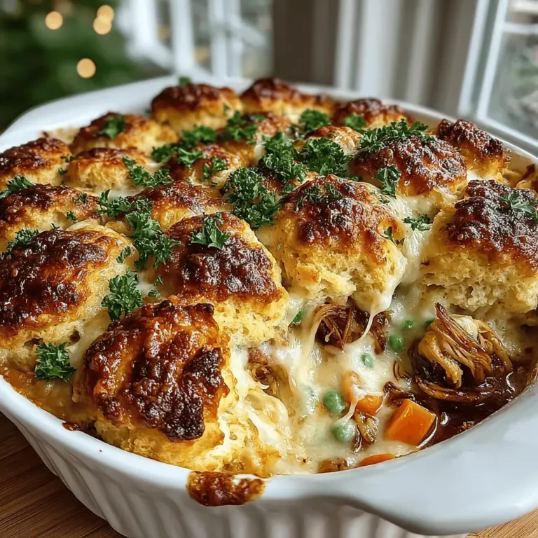If you’re on the hunt for a dish that embodies comfort, satisfaction, and family-friendly appeal, look no further than Creamy Chicken Alfredo Biscuit Bake. This delightful casserole combines tender chicken, creamy Alfredo sauce, and fluffy biscuit dough, resulting in a meal that warms the heart and fills the belly. It’s a one-pan wonder that not only pleases picky eaters but also simplifies dinner preparation, making it a staple in many households.