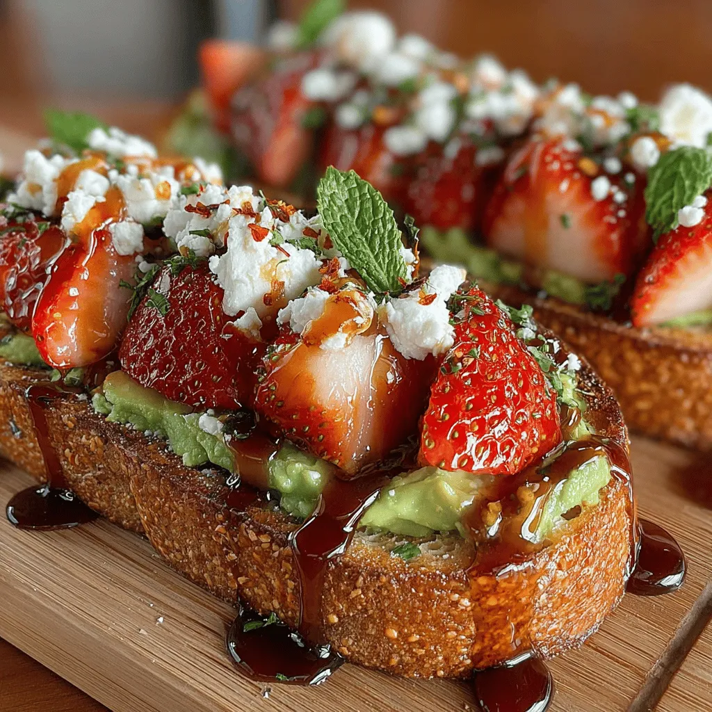 The Strawberry Avocado Dream Toast is a culinary delight that beautifully marries flavors and textures, creating a breakfast, brunch, or snack option that is as visually stunning as it is satisfying. This vibrant dish showcases the creamy richness of avocado, the juicy sweetness of ripe strawberries, and a touch of tanginess from cheese—all layered atop a crispy, hearty slice of whole grain bread. With its bright colors and fresh ingredients, this toast not only pleases the palate but also serves as a nourishing choice packed with essential nutrients. Whether you’re looking to kick-start your day or enjoy a light afternoon treat, this recipe is sure to become a favorite in your kitchen.