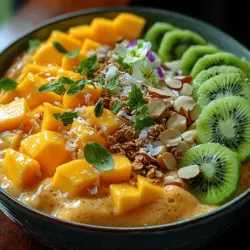 In recent years, smoothie bowls have surged in popularity as a delicious and visually appealing way to embrace healthy eating habits. These vibrant bowls, typically made with blended fruits and topped with an array of ingredients, have become a staple in the diets of health enthusiasts and foodies alike. They provide a perfect balance of nutrition and indulgence, allowing individuals to create satisfying meals that are as nourishing as they are enjoyable. Among the myriad of smoothie bowl options, the Tropical Bliss Mango Kiwi Smoothie Bowl stands out as a refreshing and nutrient-packed choice, ideal for breakfast or a satisfying snack.