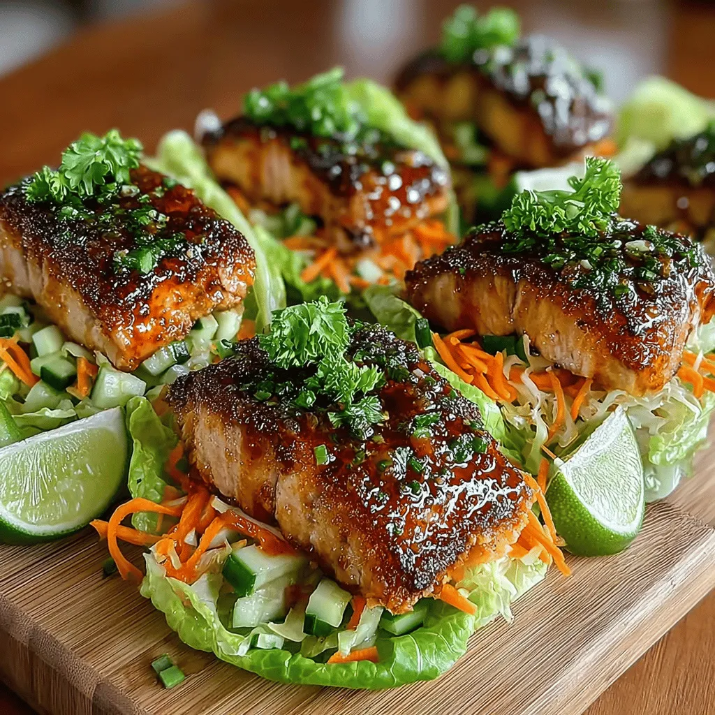 In recent years, the focus on healthy eating has surged, with individuals increasingly seeking meals that are not only nutritious but also quick and easy to prepare. Among the myriad of vibrant dishes that fit this bill, Zesty Salmon Lettuce Wraps with Lemon Glaze stand out as a perfect example. This recipe artfully combines the rich, succulent flavors of salmon with the crisp, refreshing texture of fresh vegetables, all elegantly wrapped in tender lettuce leaves. The result is a dish that is light yet satisfying, making it an ideal option for lunch, dinner, or even as a delightful appetizer.
