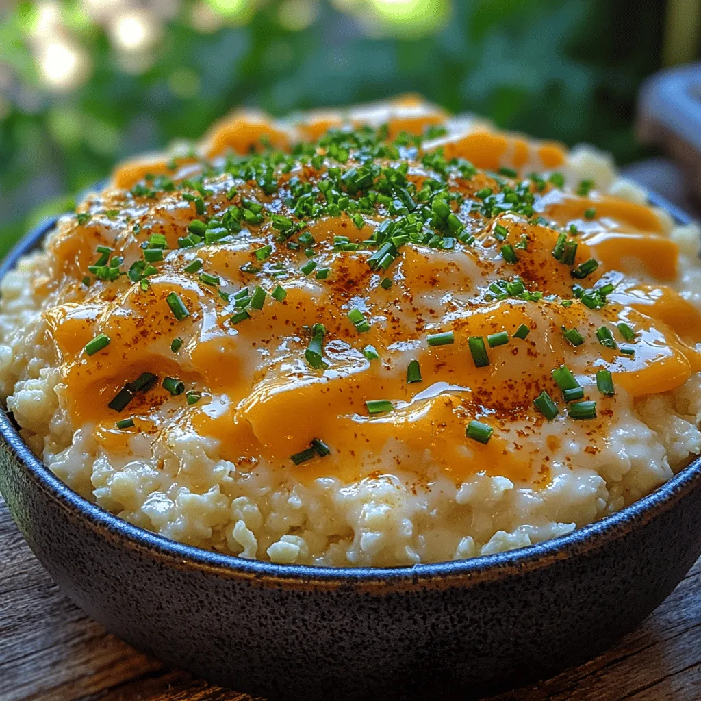 In recent years, cauliflower rice has emerged as a popular and versatile ingredient in kitchens around the globe. This innovative substitute for traditional rice has captured the hearts of health-conscious eaters and culinary enthusiasts alike. The beauty of cauliflower rice lies not only in its adaptability but also in its impressive nutritional profile. With its low carbohydrate content and high fiber levels, it serves as an excellent option for those looking to maintain a balanced diet while still enjoying hearty dishes. Among the myriad of recipes that utilize this ingredient, Creamy Cheesy Cauliflower Rice stands out for its rich flavors and creamy texture, making it a perfect side dish or a satisfying main course.