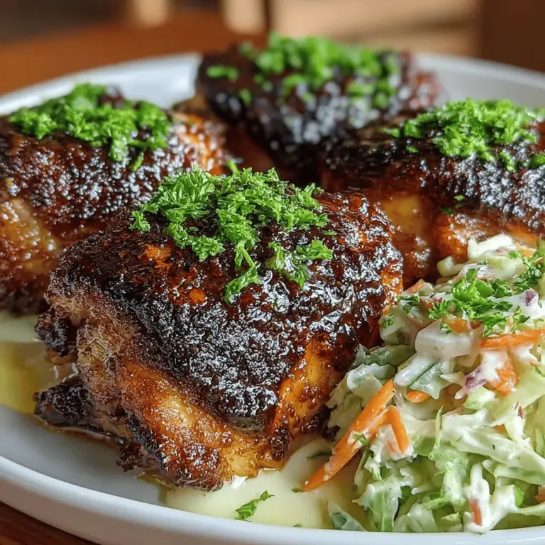 When it comes to creating a mouthwatering meal that brings family and friends together, few dishes can compete with Sweet and Tangy Sticky BBQ Chicken Thighs paired with a refreshing Crunchy Coleslaw. This recipe encapsulates the essence of summer barbecues while being equally satisfying during cozy family dinners. The combination of sweet and tangy flavors, along with the satisfying crunch of coleslaw, makes this dish a standout choice for any occasion.