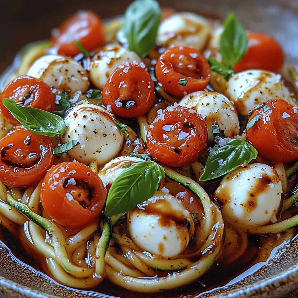 In recent years, the culinary world has seen a significant shift towards healthier, vegetable-based meals, and one dish that perfectly embodies this trend is the Zesty Caprese Zoodle Delight. This vibrant dish serves as a refreshing and nutritious alternative to traditional pasta, offering a delightful blend of flavors while maintaining a low-carb profile. As more people seek to incorporate fresh ingredients into their diets, zoodles—short for zucchini noodles—have emerged as a versatile staple that can be used in a variety of culinary applications. Whether you’re looking to impress guests at a summer gathering or simply seeking a quick meal for busy weeknights, this recipe delivers both flavor and convenience.