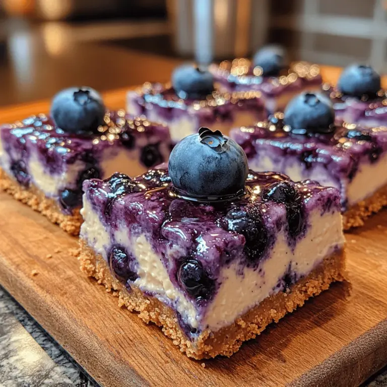 When it comes to indulgent desserts, blueberry cheesecake bars hold a special place in the hearts of many. These luscious treats combine the creamy richness of cheesecake with the fresh, tangy sweetness of blueberries, creating a dessert that is both satisfying and refreshing. Originating from the classic cheesecake, which has roots in ancient Greece, these bars have evolved to become a modern favorite, showcasing the delightful pairing of sweet and tart flavors.