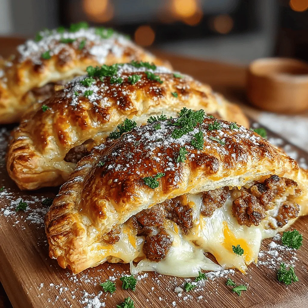 Hand pies are a delightful culinary creation that offers a world of possibilities. These portable pastries can be filled with an array of ingredients, making them suitable for any occasion, from casual snacks to elegant appetizers. One particularly enticing version is the savory sausage and mushroom hand pie, which combines the robust flavors of pork sausage and earthy cremini mushrooms enveloped in a flaky puff pastry. This recipe not only tantalizes the taste buds but also serves as a practical solution for gatherings, family dinners, or meal prep, allowing you to enjoy a gourmet experience with minimal fuss.