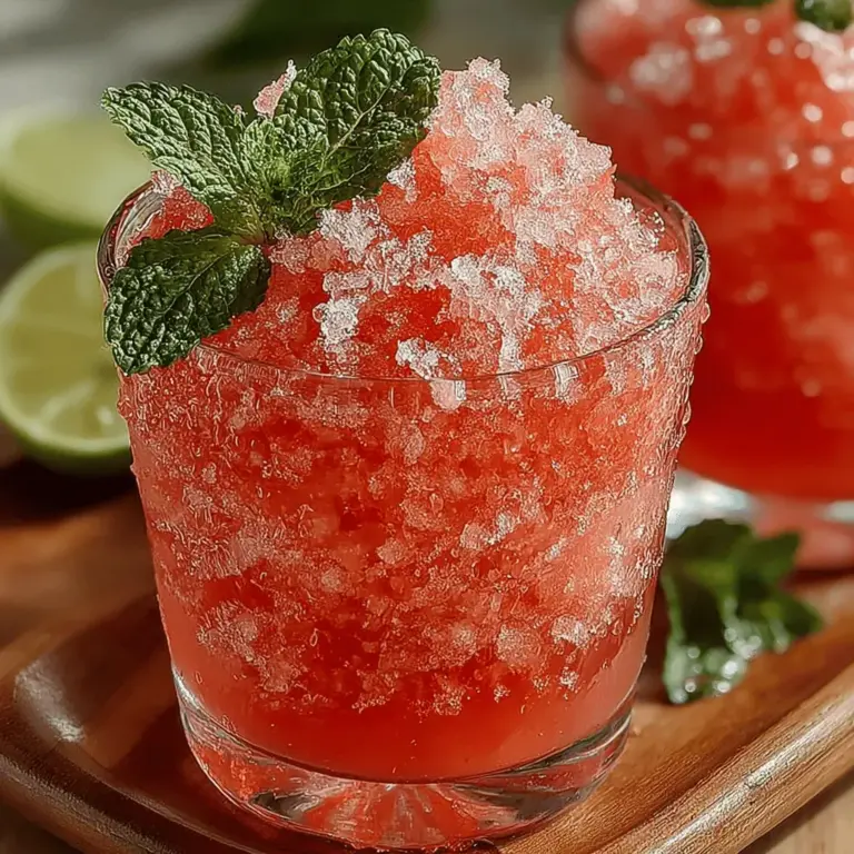 At the heart of the Chilly Tropical Bliss Frozen Watermelon Slush is watermelon, a quintessential summer fruit known for its hydrating properties. Composed of approximately 92% water, watermelon is an excellent choice for staying hydrated during hot summer days. Beyond its hydration benefits, watermelon is rich in vitamins A and C, both of which are essential for skin health and immune support. Moreover, its natural sweetness means there’s no need for excessive added sugars, allowing the slush to retain its refreshing essence while being a healthier option for all ages.