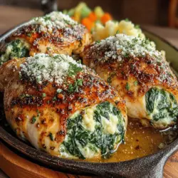 To create delicious and visually appealing Savory Spinach and Feta Stuffed Chicken, start by preparing your chicken breasts correctly. Begin with boneless, skinless chicken breasts for a tender and juicy outcome. It’s essential to create pockets in the chicken breasts safely to hold the stuffing.