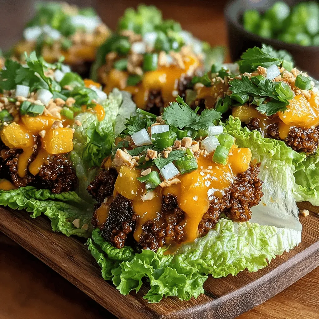 Tropical Beef Lettuce Wraps with Mango Glaze is more than just a dish; it's an experience that brings the vibrant flavors of the tropics to your dining table. This recipe artfully combines the savory richness of seasoned ground beef with the refreshing sweetness of a homemade mango glaze, creating a delightful balance of taste and texture. The crispness of the lettuce wraps provides a satisfying crunch, while the juicy beef filling offers a hearty and satisfying bite. Ideal for a quick weeknight dinner or an impressive dish for entertaining, these wraps are not only visually appealing but also a healthy alternative to traditional wraps. As we delve into the preparation of this colorful dish, you will discover how easy it is to incorporate fresh ingredients into a meal that is both nutritious and delicious.