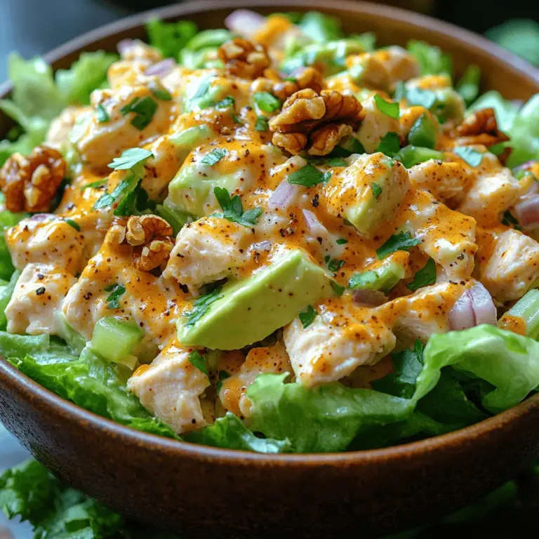 The Creamy Avocado Chicken Salad is not just another recipe; it’s a delightful fusion of taste and nutrition that has gained popularity for good reason. This dish is perfect for those seeking a quick, wholesome meal that doesn’t compromise on flavor. With its rich combination of protein-packed chicken, creamy avocado, and zesty Greek yogurt, this salad is both satisfying and versatile, making it an excellent option for lunch, dinner, or even as a meal prep choice for the week.