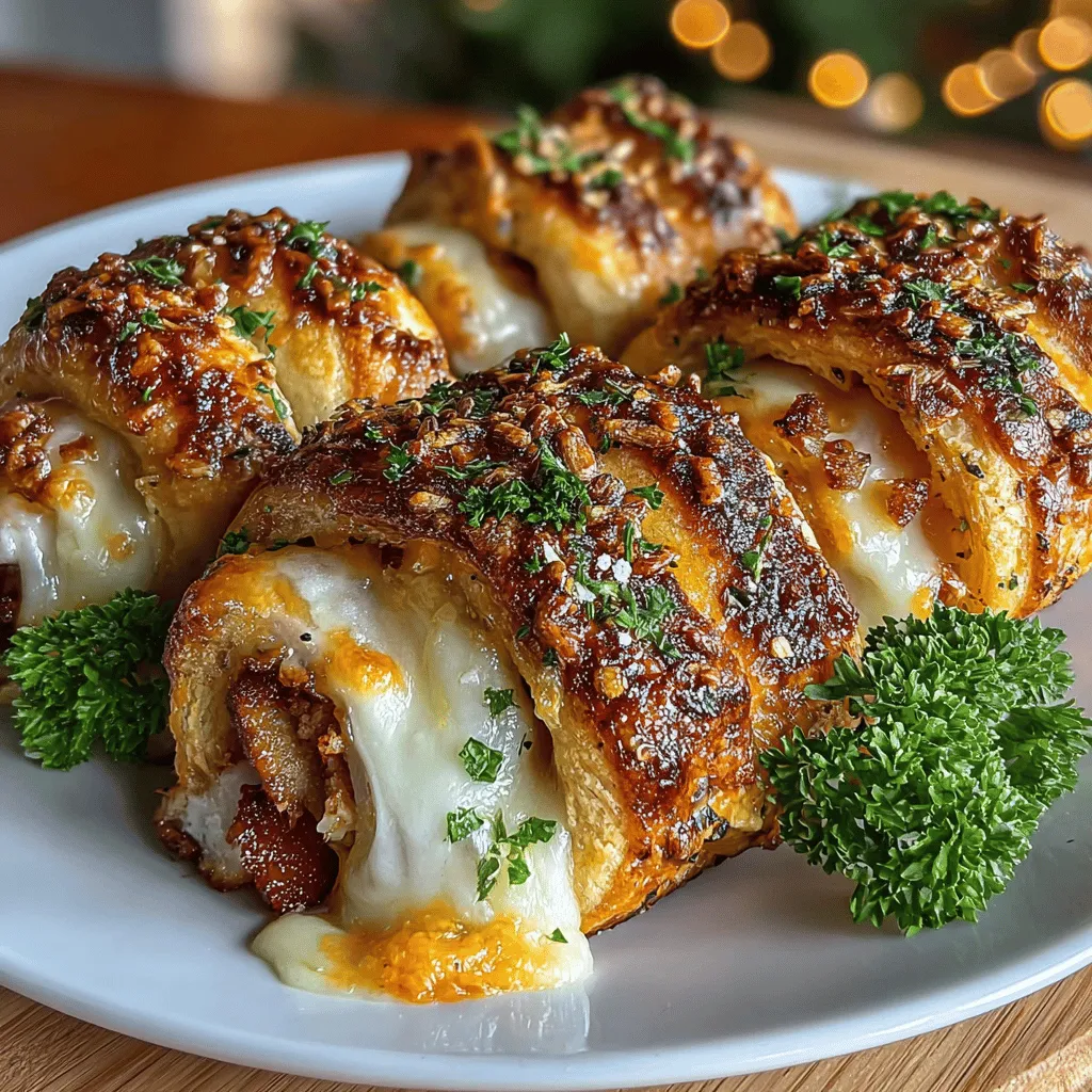 Turkey & Cheese Crescent Roll-Ups are a delightful dish that seamlessly combines convenience with flavor, making them an ideal choice for both appetizers and quick meals. This versatile recipe showcases the classic pairing of savory turkey and melted cheese, all wrapped in flaky, golden crescent roll dough. Whether you're hosting a casual gathering or simply looking for a fast snack to satisfy your cravings, these roll-ups fit the bill perfectly. Their easy preparation and delicious outcome make them a hit among families and friends alike, offering a comforting taste that appeals to all ages.