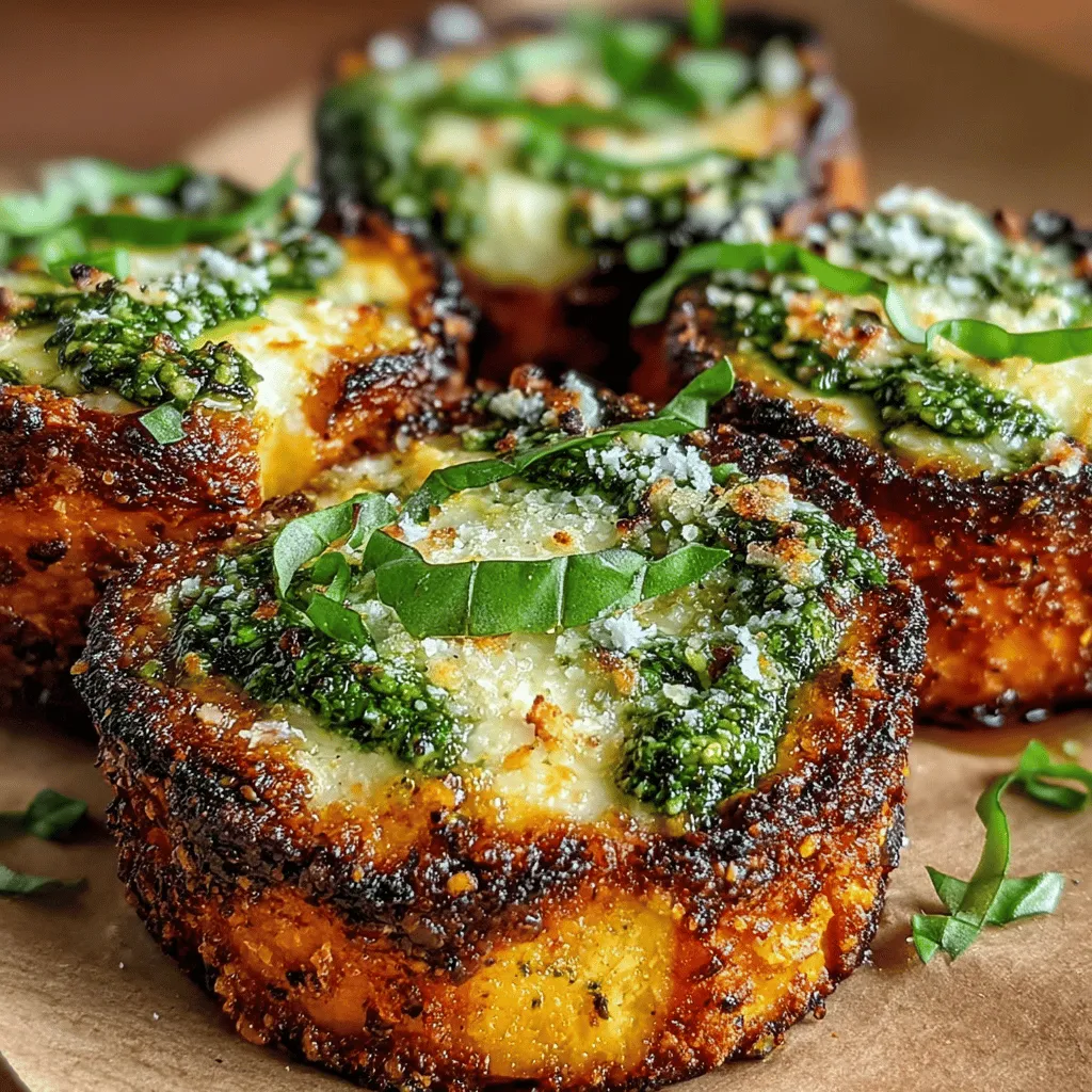In today's culinary landscape, sweet potatoes have transcended their humble origins to become a beloved staple in kitchens around the world. Their unique combination of earthy sweetness, vibrant color, and nutritional benefits makes them a versatile ingredient that can be featured in various dishes. Among the many ways to enjoy sweet potatoes, the recipe for Pesto Parmesan Baked Sweet Potato Rounds stands out as a delicious and nutritious option. This dish artfully marries the natural sweetness of sweet potatoes with the aromatic flavors of basil pesto and the rich, umami taste of Parmesan cheese, resulting in a mouthwatering appetizer or side dish that is sure to impress.