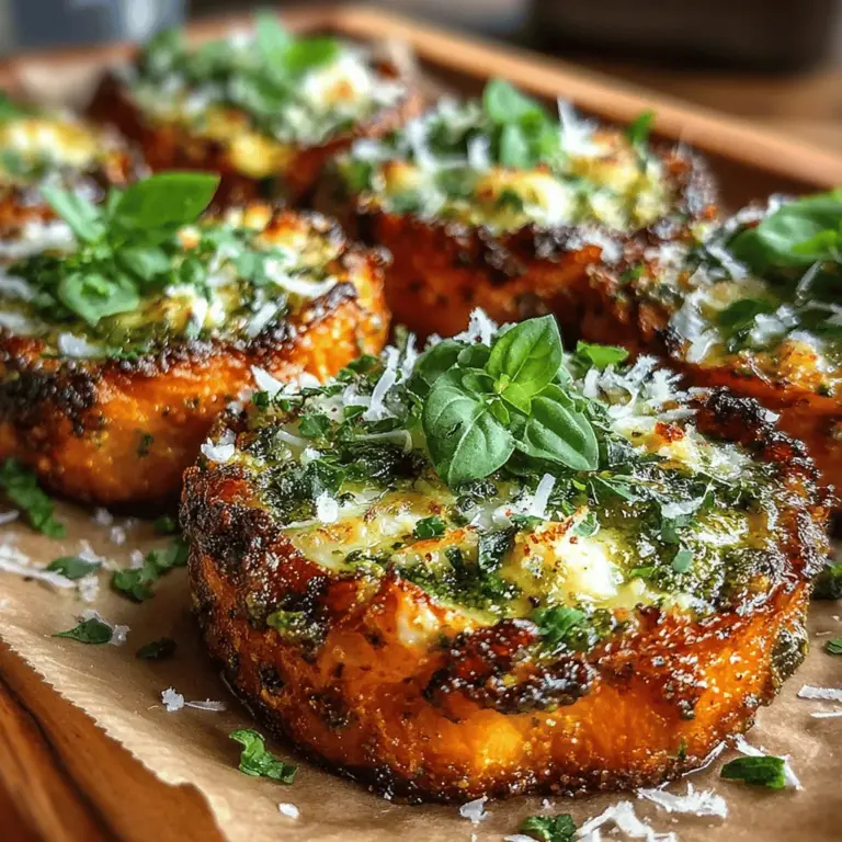 In today's culinary landscape, sweet potatoes have transcended their humble origins to become a beloved staple in kitchens around the world. Their unique combination of earthy sweetness, vibrant color, and nutritional benefits makes them a versatile ingredient that can be featured in various dishes. Among the many ways to enjoy sweet potatoes, the recipe for Pesto Parmesan Baked Sweet Potato Rounds stands out as a delicious and nutritious option. This dish artfully marries the natural sweetness of sweet potatoes with the aromatic flavors of basil pesto and the rich, umami taste of Parmesan cheese, resulting in a mouthwatering appetizer or side dish that is sure to impress.