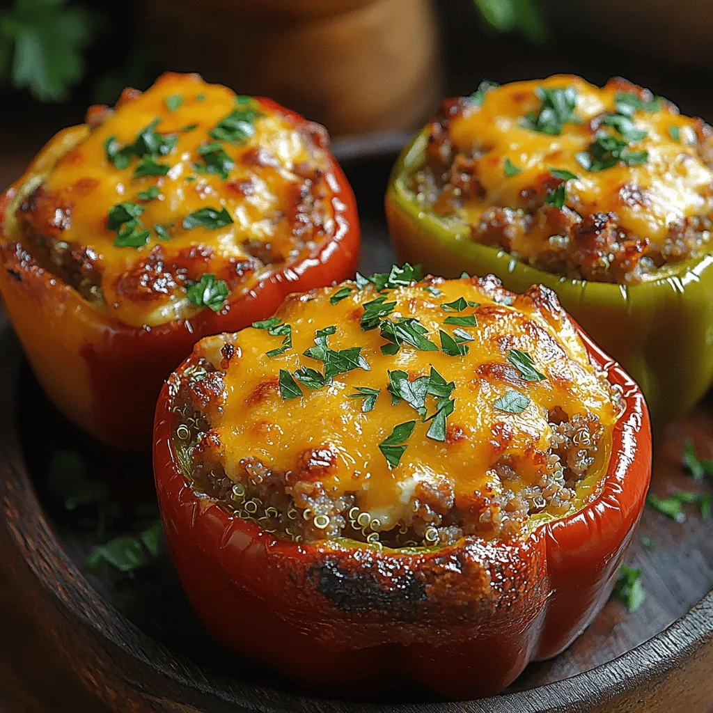 When preparing your Creamy Turkey Stuffed Peppers, the stuffing is crucial not only for flavor but also for ensuring an enjoyable eating experience. Start with your prepared filling, which should be creamy and well-seasoned. Use a spoon or a small scoop to fill each pepper half, ensuring you don’t overstuff, which can cause the filling to spill out during baking.