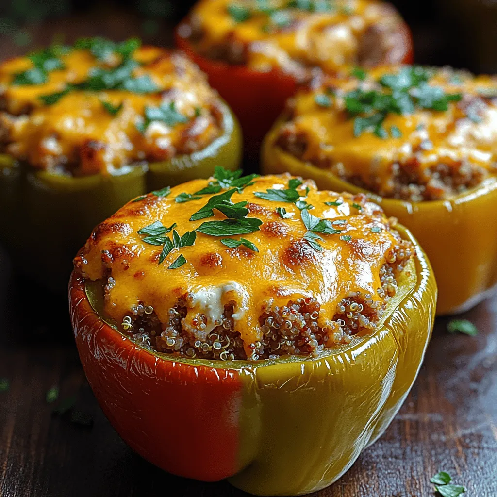 When preparing your Creamy Turkey Stuffed Peppers, the stuffing is crucial not only for flavor but also for ensuring an enjoyable eating experience. Start with your prepared filling, which should be creamy and well-seasoned. Use a spoon or a small scoop to fill each pepper half, ensuring you don’t overstuff, which can cause the filling to spill out during baking.