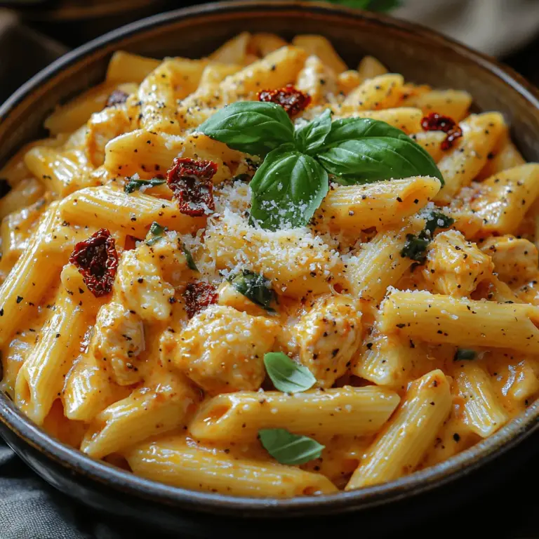 When it comes to comfort food that tantalizes the taste buds and warms the heart, Sun-Dried Tomato Chicken Penne stands out as a must-try dish. This creamy pasta recipe marries the rich flavors of sun-dried tomatoes with succulent chicken and the hearty texture of penne, making it not just a meal but a culinary experience. Ideal for weeknight dinners, special occasions, or even meal prep, this dish is versatile and satisfying, ensuring that it will become a favorite in any kitchen.