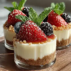 To begin crafting your Zesty No-Bake Lemon Berry Cups, it's crucial to mix your ingredients correctly to achieve the desired texture. Start by preparing your crust. In a mixing bowl, combine your crushed graham crackers with melted butter and sugar. Using a fork, stir the mixture until it resembles wet sand. At this point, the texture should be crumbly but cohesive enough to hold together when pressed.