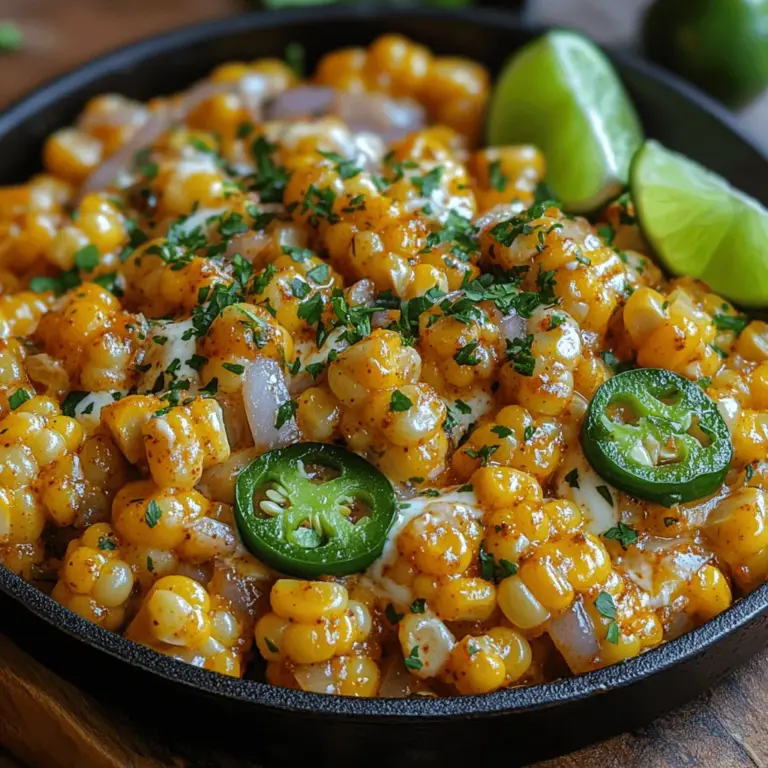 When it comes to crafting the perfect side dish, versatility and flavor are key components that can elevate any meal. The Creamy Jalapeño Corn Skillet stands out as a delightful option, combining the sweetness of fresh corn with the zesty kick of jalapeños, resulting in a dish that appeals to a wide range of palates. Whether you’re serving it at a casual family dinner, a festive barbecue, or a holiday gathering, this dish is sure to impress with its vibrant colors and bold flavors.