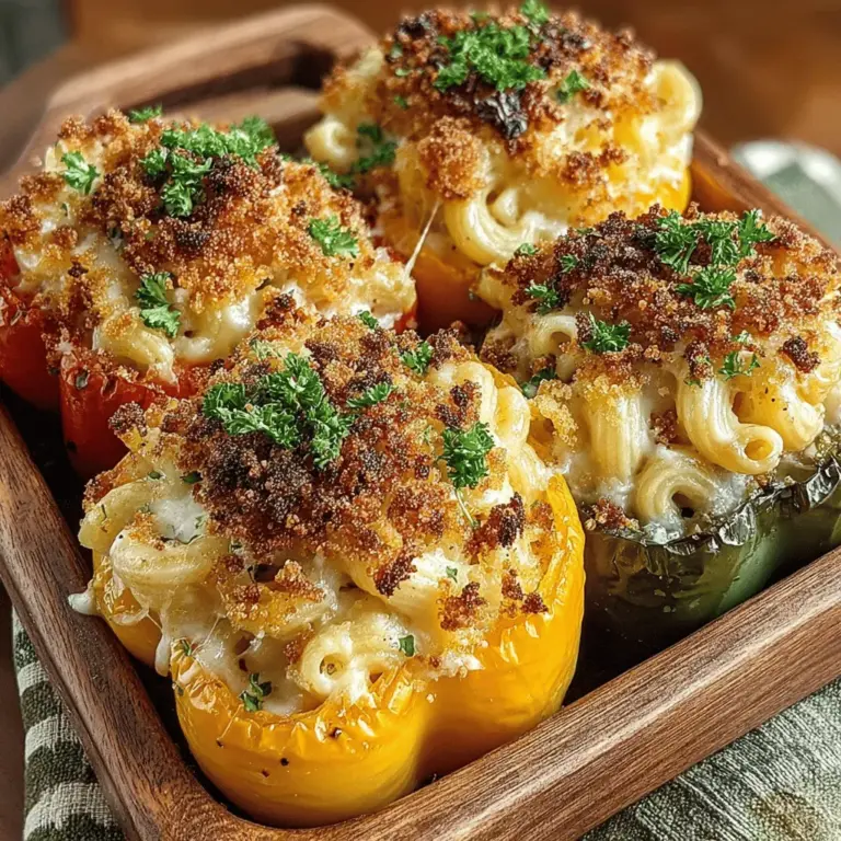 In the world of comfort food, few dishes evoke the same level of nostalgia and satisfaction as mac and cheese. Its creamy texture and rich flavor have made it a staple in households across the globe. Now, imagine taking this beloved classic and elevating it to new heights by incorporating it into vibrant bell peppers. Golden Mac and Cheese-Stuffed Peppers are not only a feast for the eyes but also a delightful culinary experience that will please the whole family.