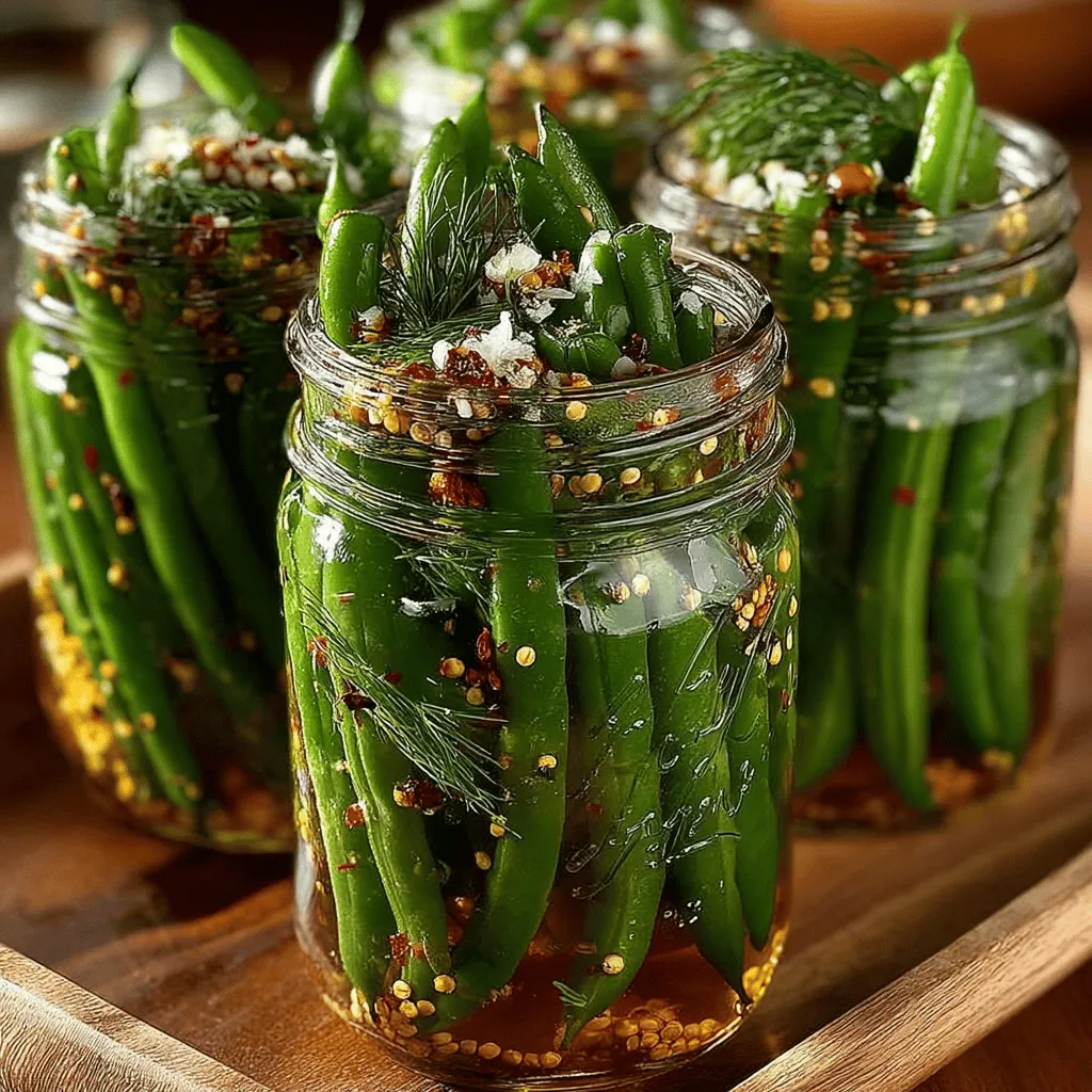 The first step in creating your Quick & Zesty Dilly Beans is to prepare the green beans properly. Blanching is a crucial technique that not only helps to preserve the vibrant color of your beans but also enhances their flavor and texture. To blanch your beans, bring a large pot of salted water to a rolling boil. Add the cleaned green beans and let them cook for about 2-3 minutes. Once they are bright green and tender-crisp, immediately transfer them to a bowl of ice water. This ice bath method halts the cooking process, ensuring your beans remain crunchy and fresh. After a few minutes, drain the beans and set them aside to cool completely.