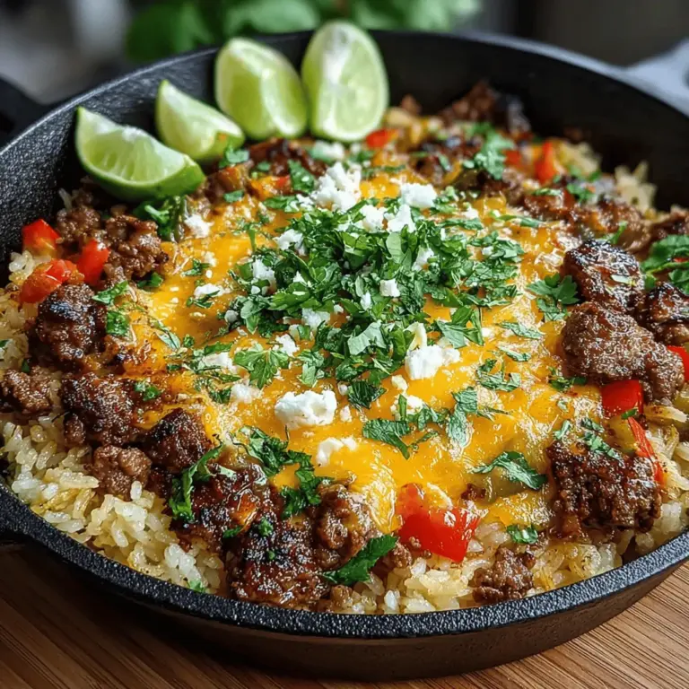 If you're looking for a dish that combines the comforting elements of a hearty skillet meal with a vibrant kick, look no further than the Spicy Hatch Chili Beef and Rice Skillet. This one-pan wonder is not just a feast for the senses; it’s a celebration of flavor that brings together tender ground beef, fluffy rice, and the unmistakable heat of Hatch green chiles. With its rich tapestry of spices and ingredients, this dish is ideal for weeknight dinners or casual gatherings, offering both ease of preparation and a satisfying depth of flavor that will leave everyone coming back for seconds.